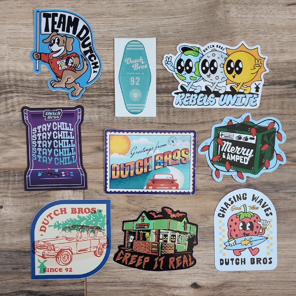 Dutch Bros 9 pack Sticker Set - 2 - Picture 2 of 2